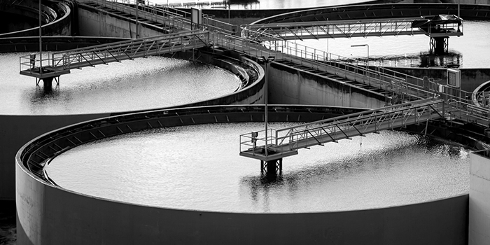 water treatment plant, black and white thumbnail