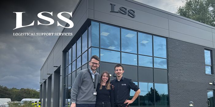 A photo outside of LSS a UK based SME in high security defence and government logistics, specialising in road logistics, freight forwarding and chartered freight solutions.